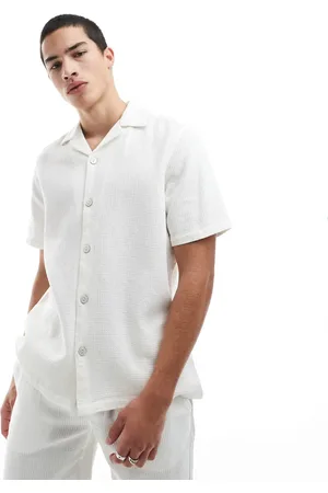 Only & Sons Relaxed fit waffle shirt in ecru - part of a set