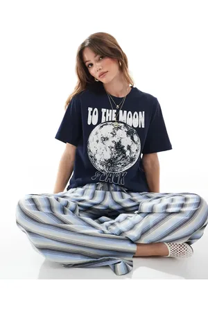ONLY Moon graphic boyfriend fit T-shirt in