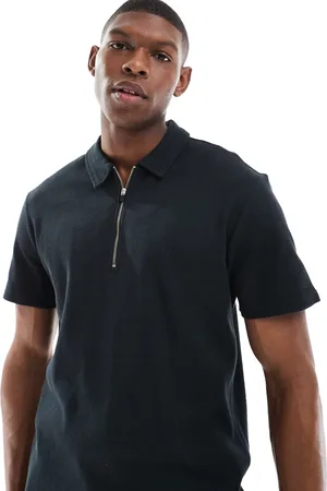 Only & Sons Texture half zip polo in - part of a set