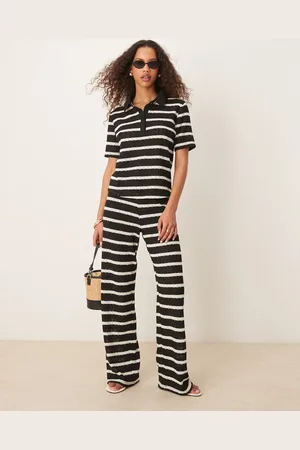 JDY Crochet pants in & white stripes - part of a set