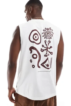 Only & Sons Oversized tank top with ancient back print in white