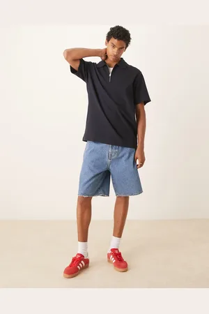 Abercrombie & Fitch Baggy denim shorts in medium wash