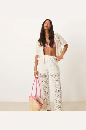 JDY Crochet wide leg pants with short inserts in