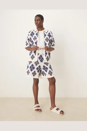 ASOS Oversized knit shorts in abstract pattern - part of a set