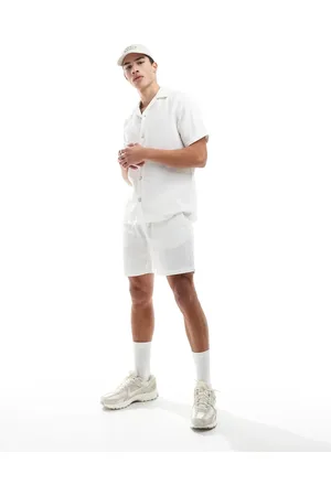 Only & Sons Pull on waffle shorts in ecru - part of a set