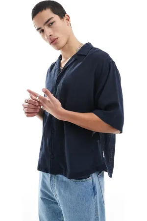 Only & Sons Relaxed fit textured camp collar shirt in