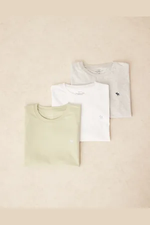 Abercrombie & Fitch 3 pack short sleeve icon logo t-shirts in
