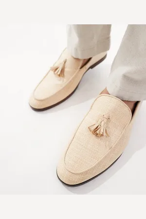 SEQWL Charlie loafers with tassels in raffia natural