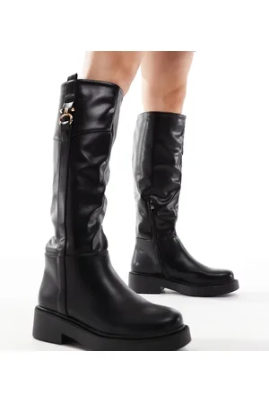 SEQWL Knee high flat riding boots in