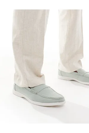SEQWL Berwin loafers with chunky soles in sage