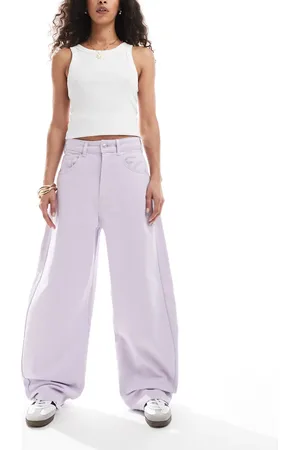 ASOS High waisted barrel jean in lilac