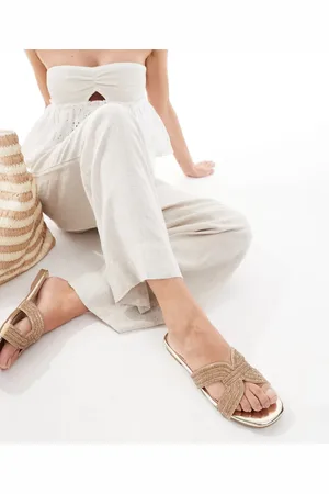 SEQWL Robin flat sandals with embellished strap in