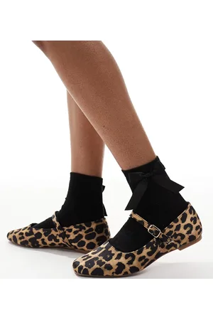 SEQWL Iris ballet shoe with bow in leopard