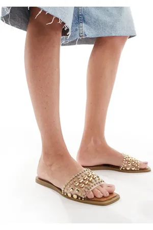 SEQWL Honeysuckle flat sandals with studded strap in