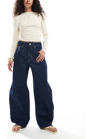 ASOS High waisted barrel leg jean in rinse
