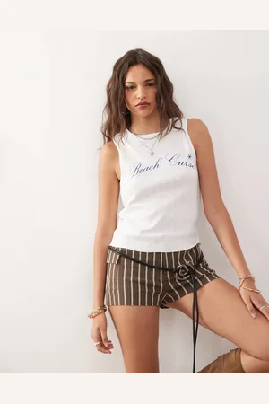 COLLUSION Printed pointelle tank top in