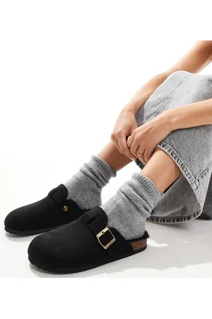 SEQWL Faux fur lined clogs in