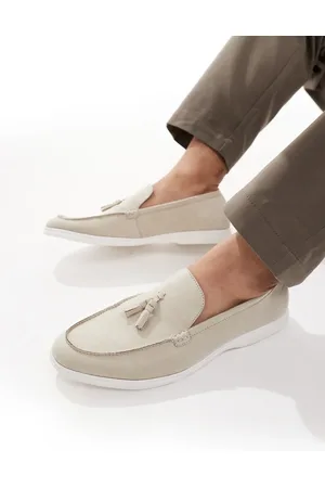 SEQWL Berwin tassel detail loafers with contrast soles in stone
