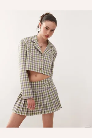 COLLUSION Tailored 90s pleated mini skirt in check - part of a set