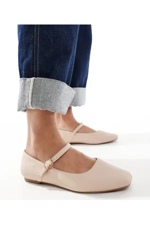 SEQWL Buckle strap ballet flats in beige