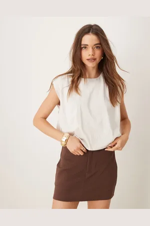 JDY Sleeveless bubble hem top in