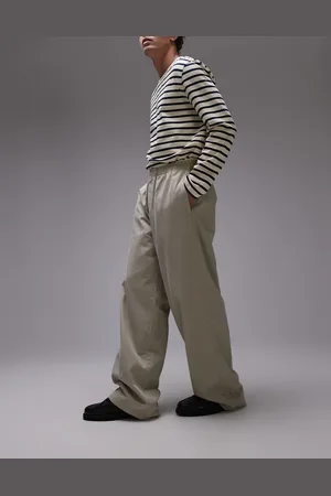 Topman Baggy fit chino twill pants in stone