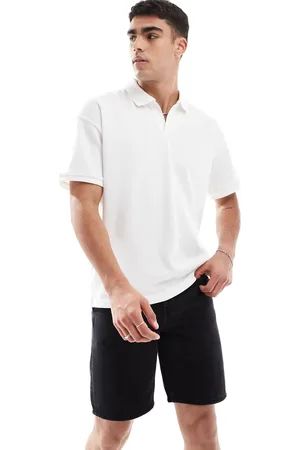 Only & Sons Oversized split neck polo in
