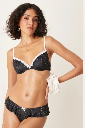 ASOS Gerri frill hipster bikini bottoms in polka dots