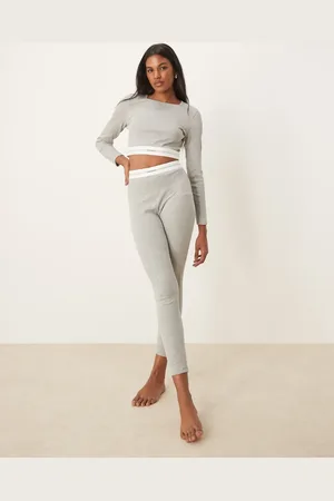 Calvin Klein Modern rib lounge logo waistband leggings in