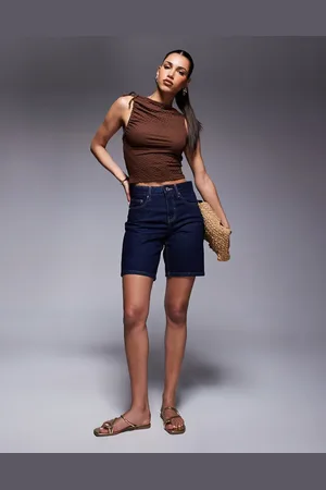 River Island Denim Bermuda shorts in dark wash