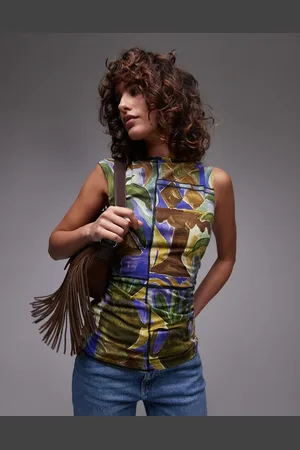 Topshop Abstract print tank top in