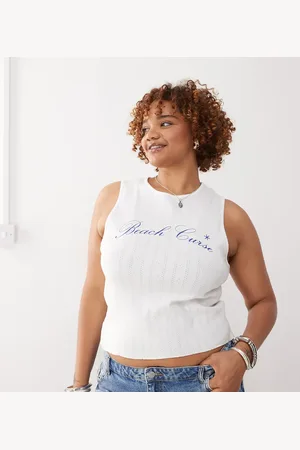 COLLUSION Plus printed pointelle tank top in