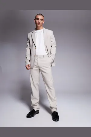 River Island Slim fit suit pants in beige plaid