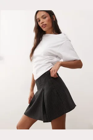 Reclaimed Tailored mini skort in pinstripe