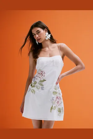 ASOS Embroidered cami mini dress with ruffle floral detail in