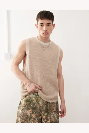 Reclaimed Crochet dropped armhole tank in cream