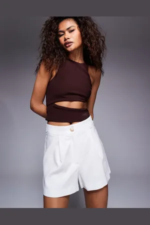 River Island Linen mix tailored shorts in