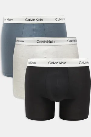 Calvin Klein Modern Cotton 3 pack boxer brief in blue/gray/black