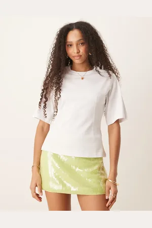 Gina Tricot Short sleeve crew neck fitted sculpt top in