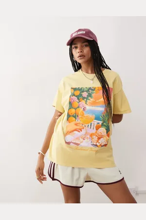 Reclaimed Oversized vacation print t-shirt in washed
