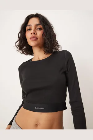 Calvin Klein Modern ribbed long sleeve top in