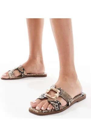 SEQWL Storke flat sandals with straps in snake