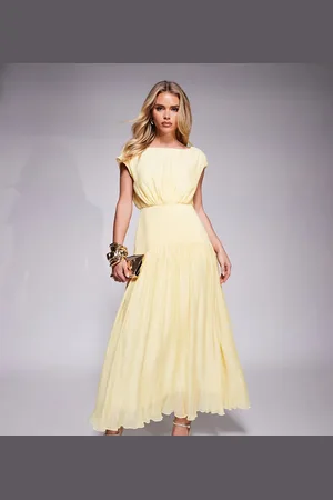 EVER NEW Dropped hem maxi dress in lemon