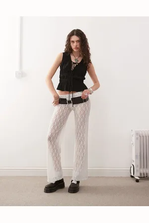 COLLUSION Fold over yoga pants in lace
