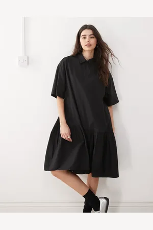 COLLUSION Shirt dress in black