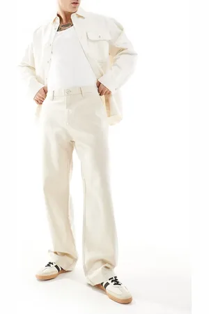 Only & Sons Loose fit linen blend pants in ecru