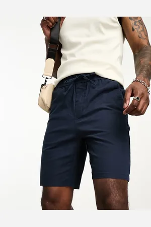 Only & Sons Linen blend tie waist shorts in