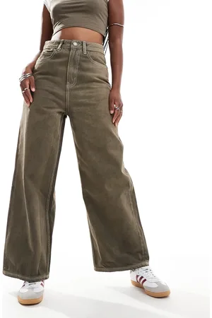Native Youth Barrel leg washed jeans in chocolate