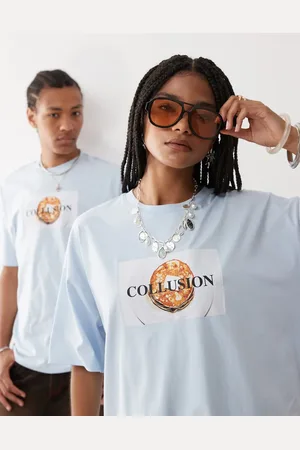 COLLUSION Boxy skater fit t-shirt in with pancake print