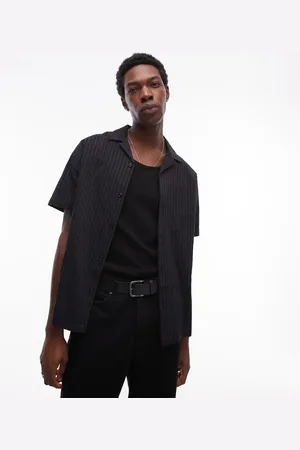Topman Textured striped shirt in